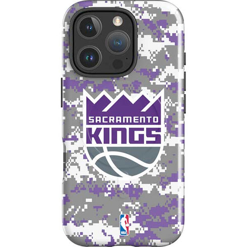 NBA Sacramento Kings Purple Digi Camo iPhone 16 Pro Magsafe Impact Case
