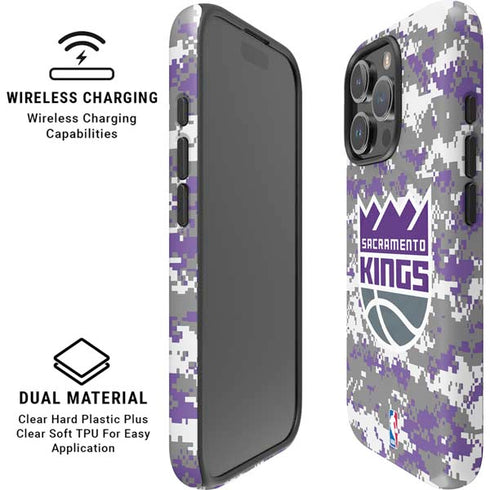 NBA Sacramento Kings Purple Digi Camo iPhone 16 Pro Magsafe Impact Case