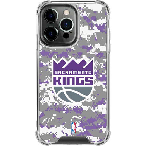 NBA Sacramento Kings Purple Digi Camo iPhone 16 Pro Max Clear Case