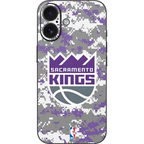 NBA Sacramento Kings Purple Digi Camo iPhone 16 Skin
