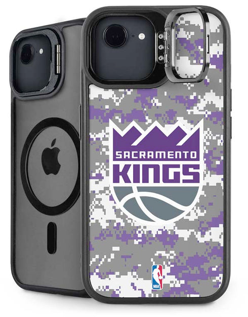 NBA Sacramento Kings Purple Digi Camo iPhone 16e Kickstand Case