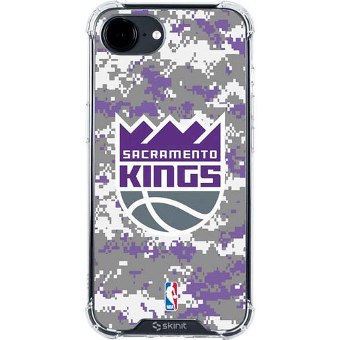 NBA Sacramento Kings Purple Digi Camo iPhone 16e Clear Case