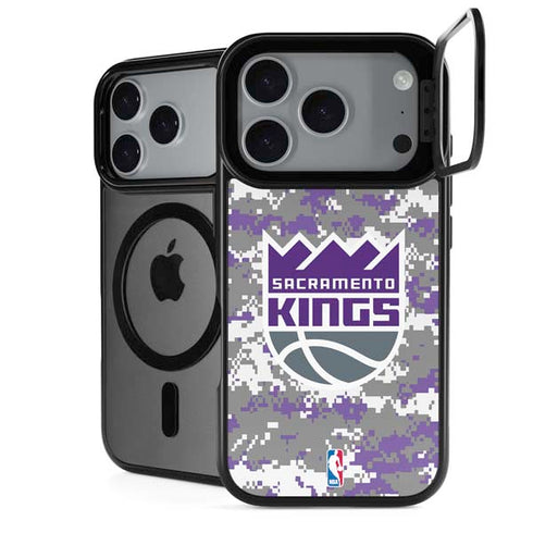 NBA Sacramento Kings Purple Digi Camo iPhone 18 Pro Max Kickstand Case