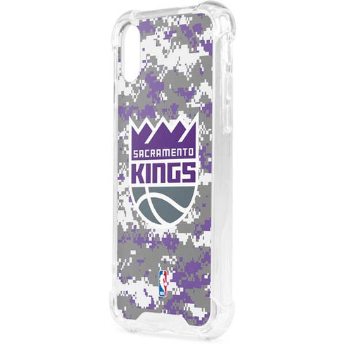 NBA Sacramento Kings Purple Digi Camo iPhone XS Clear Case