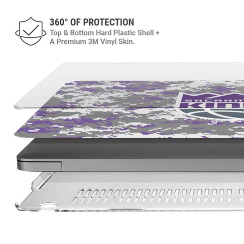 NBA Sacramento Kings Purple Digi Camo MacBook Pro 14in (2021-24) Case plus Skin