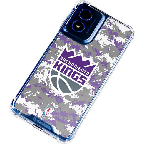 NBA Sacramento Kings Purple Digi Camo Moto G 5G (2024) Clear Case