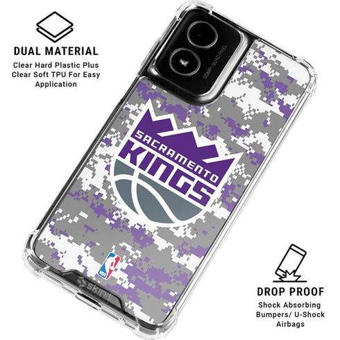 NBA Sacramento Kings Purple Digi Camo Moto G Power 5G (2024) Clear Case