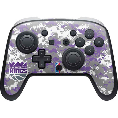 NBA Sacramento Kings Purple Digi Camo Nintendo Switch 2 (2025) Pro Controller Skin