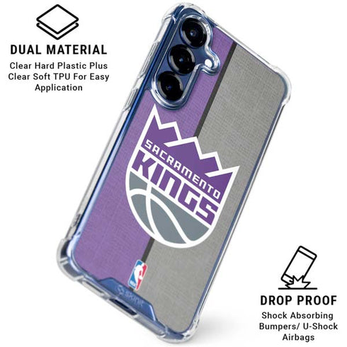NBA Sacramento Kings Split Canvas Galaxy S25 FE Clear Case