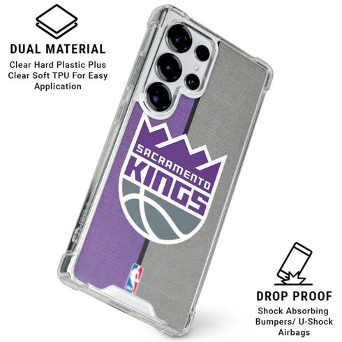 NBA Sacramento Kings Split Canvas Galaxy S26 Ultra Clear Case