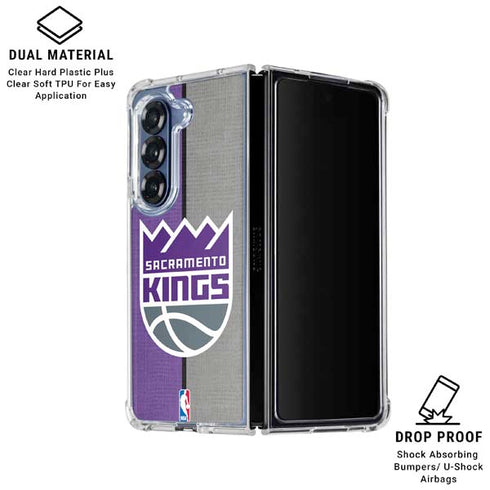 NBA Sacramento Kings Split Canvas Galaxy Z Fold7 Clear Case