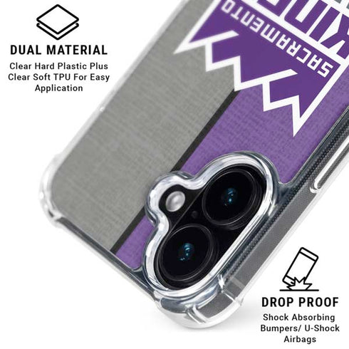 NBA Sacramento Kings Split Canvas iPhone 16 Plus Clear Case