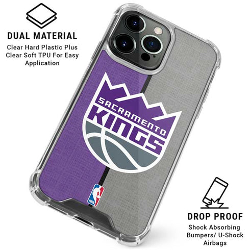NBA Sacramento Kings Split Canvas iPhone 16 Pro Max Clear Case