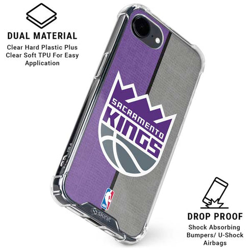 NBA Sacramento Kings Split Canvas iPhone 16e Clear Case