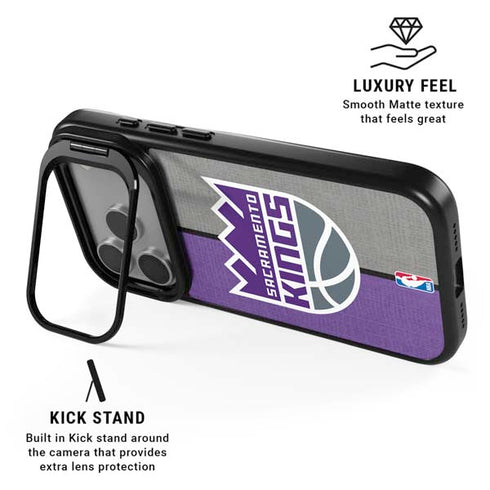 NBA Sacramento Kings Split Canvas iPhone 17 Pro Kickstand Case