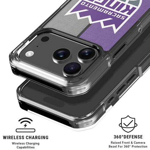 NBA Sacramento Kings Split Canvas iPhone 17 Pro Max Clear Case