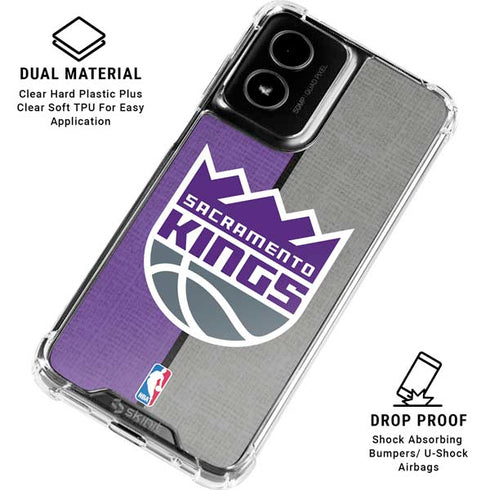 NBA Sacramento Kings Split Canvas Moto G Power 5G (2024) Clear Case