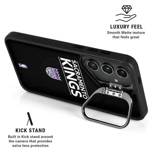 NBA Sacramento Kings Standard - Black Galaxy S25 Kickstand Case