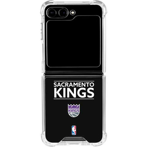 NBA Sacramento Kings Standard - Black Galaxy Z Flip6 Clear Case