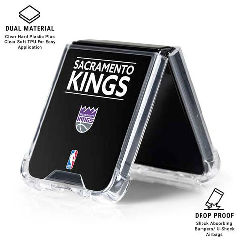 NBA Sacramento Kings Standard - Black Galaxy Z Flip6 Clear Case