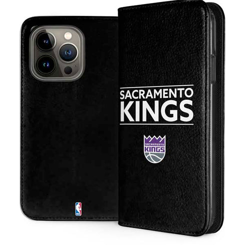 NBA Sacramento Kings Standard - Black iPhone 14 Pro Folio Case