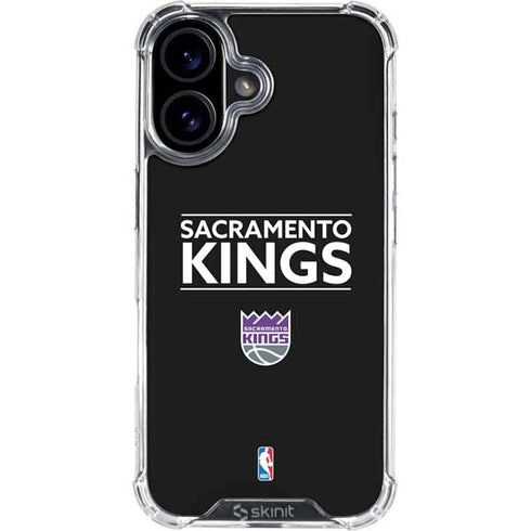 NBA Sacramento Kings Standard - Black iPhone 16 Clear Case