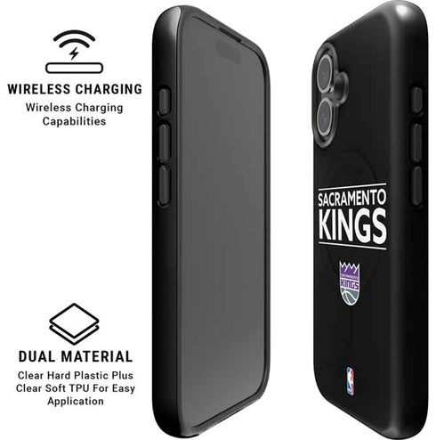 NBA Sacramento Kings Standard - Black iPhone 16 Magsafe Impact Case