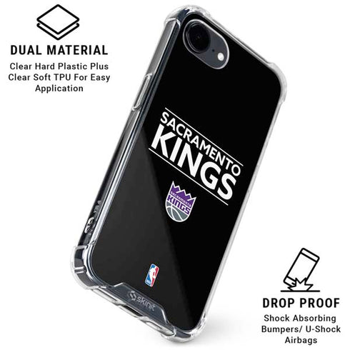 NBA Sacramento Kings Standard - Black iPhone 16e Clear Case
