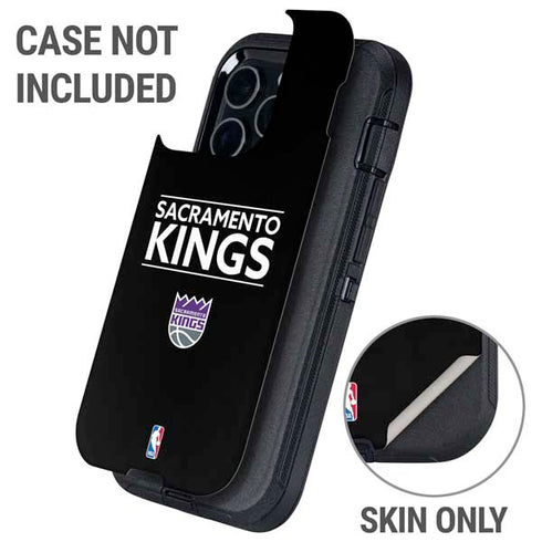 NBA Sacramento Kings Standard - Black Otterbox Defender iPhone Skin