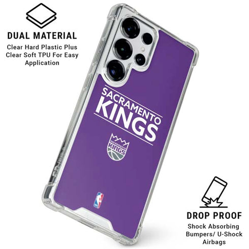 NBA Sacramento Kings Standard - Purple Galaxy S25 Ultra Clear Case