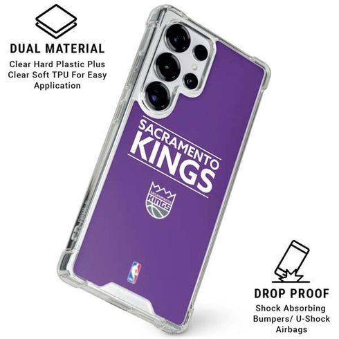 NBA Sacramento Kings Standard - Purple Galaxy S26 Ultra Clear Case