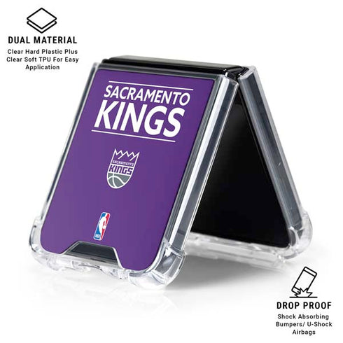 NBA Sacramento Kings Standard - Purple Galaxy Z Flip6 Clear Case