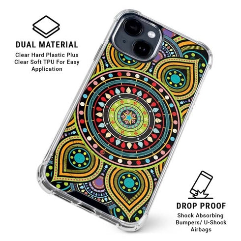 Sacred Wheel Colored iPhone 15 Clear Case