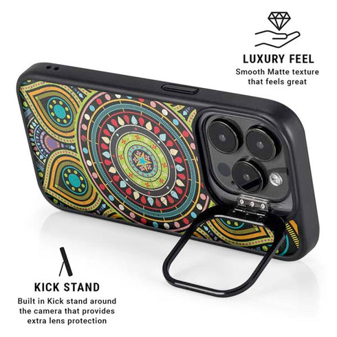 Sacred Wheel Colored iPhone 15 Pro Kickstand Case