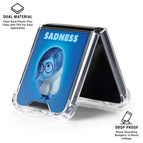 Disney Inside Out Sadness Portrait Galaxy Z Flip7 Clear Case