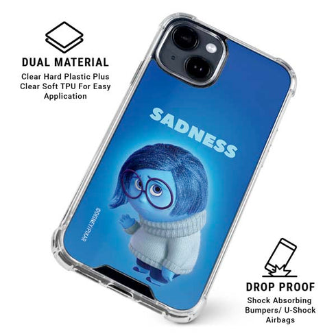 Disney Inside Out Sadness Portrait iPhone 14 Plus Clear Case