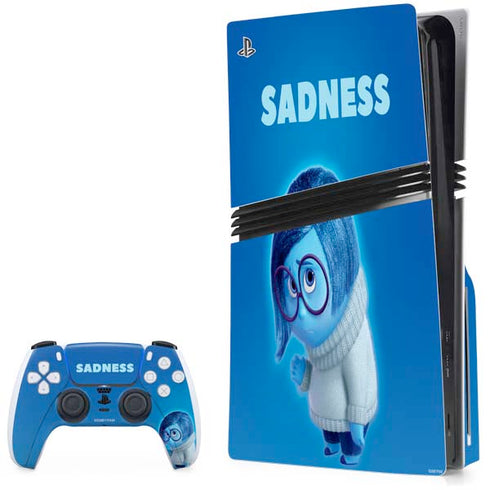 Disney Inside Out Sadness Portrait PS5 Pro Disk Bundle Skin