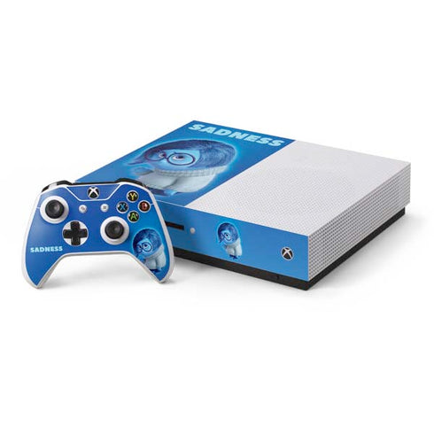 Disney Inside Out Sadness Portrait Xbox One S Console and Controller Bundle Skin