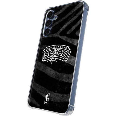 NBA San Antonio Spurs Black Animal Print Galaxy A35 5G Clear Case