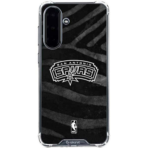 NBA San Antonio Spurs Black Animal Print Galaxy A36 5G Clear Case