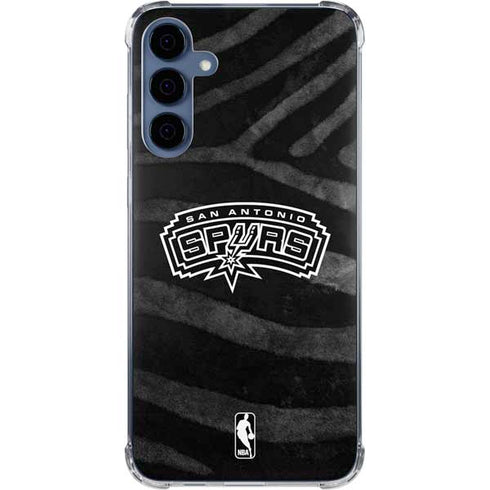 NBA San Antonio Spurs Black Animal Print Galaxy A55 5G Clear Case
