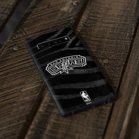 NBA San Antonio Spurs Black Animal Print Galaxy S10 Plus Skin