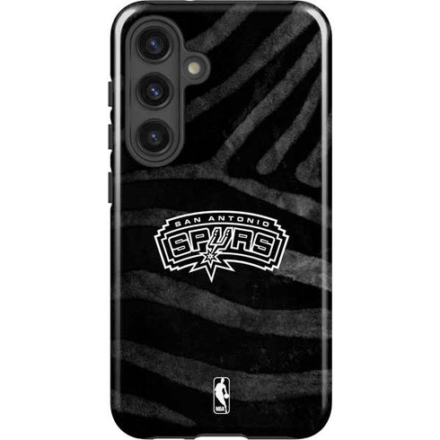 NBA San Antonio Spurs Black Animal Print Galaxy S25 Impact Case