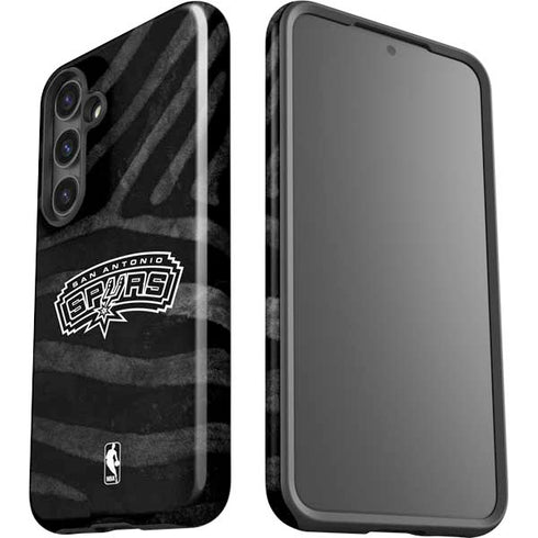 NBA San Antonio Spurs Black Animal Print Galaxy S25 Plus Impact Case