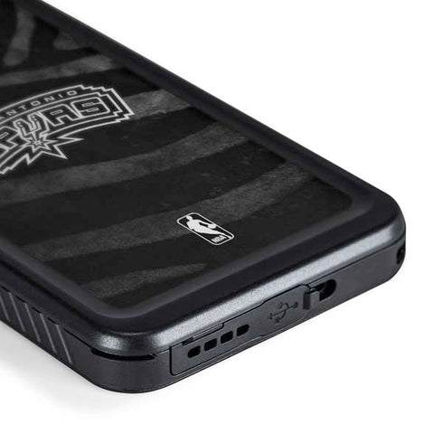 NBA San Antonio Spurs Black Animal Print Galaxy S24 Plus Waterproof Case