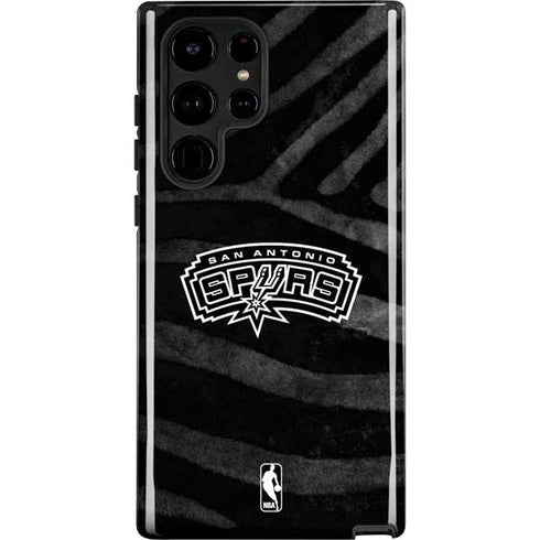 NBA San Antonio Spurs Black Animal Print Galaxy S25 Ultra Impact Case