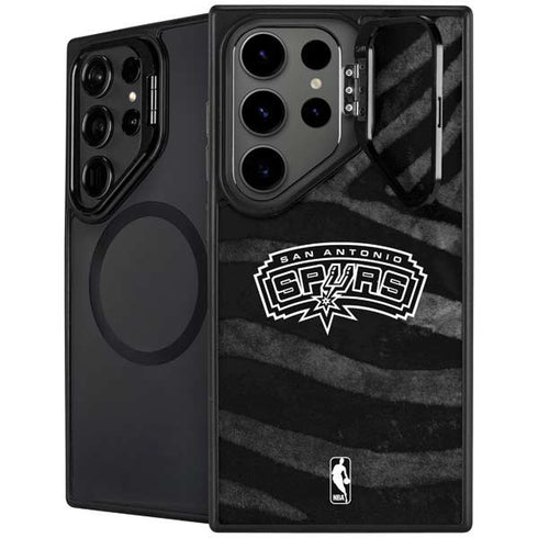 NBA San Antonio Spurs Black Animal Print Galaxy S24 Ultra Kickstand Case