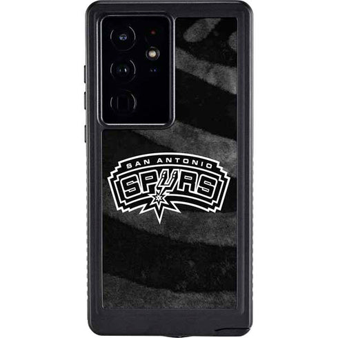 NBA San Antonio Spurs Black Animal Print Galaxy S24 Ultra Waterproof Case