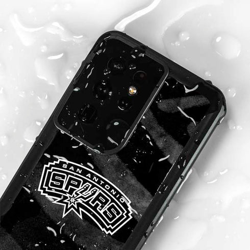 NBA San Antonio Spurs Black Animal Print Galaxy S24 Ultra Waterproof Case