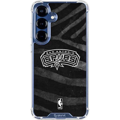 NBA San Antonio Spurs Black Animal Print Galaxy S25 Clear Case